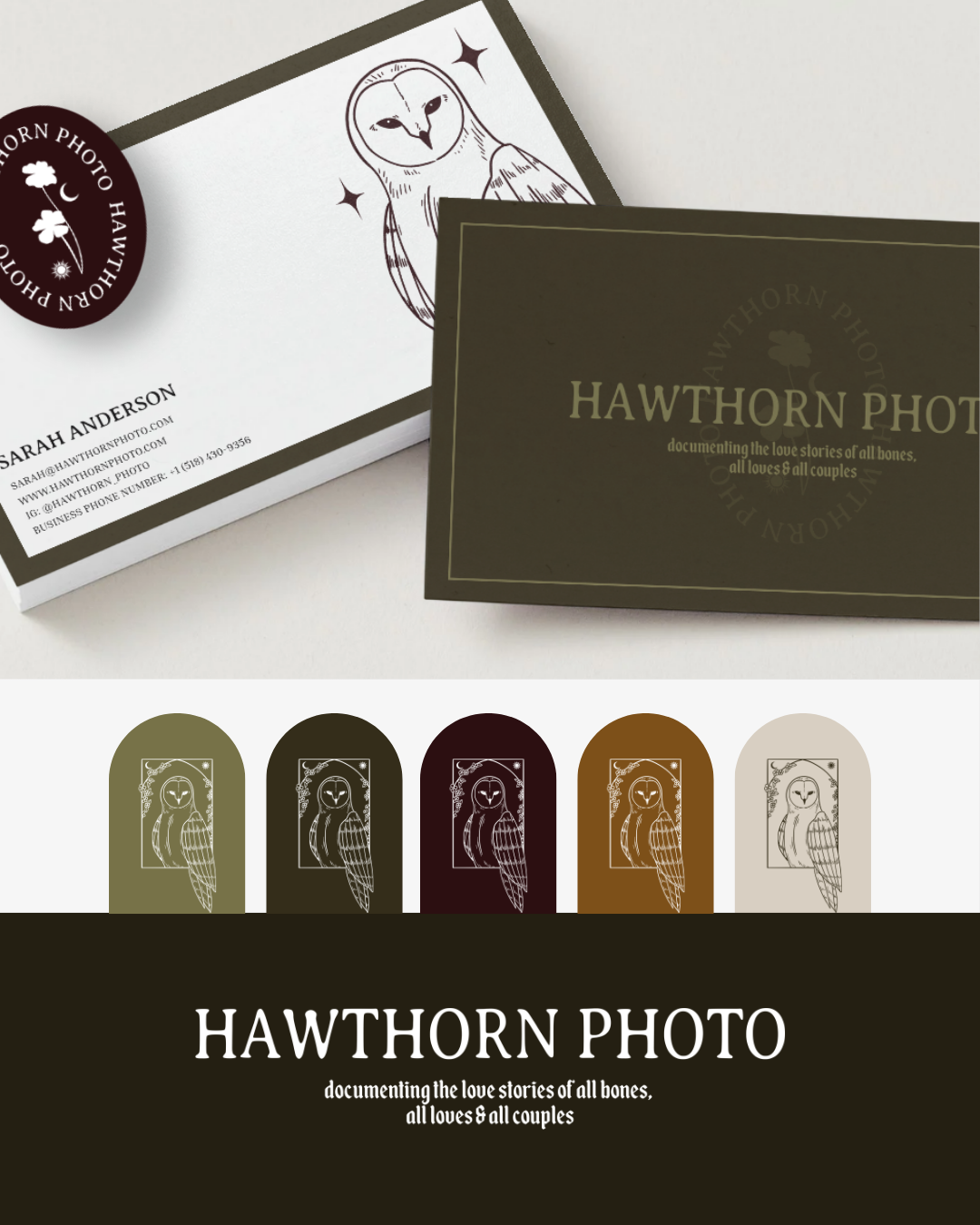 Hawthorn Photo moody, earthy brand identity design by alternative brand and website designer NC Create